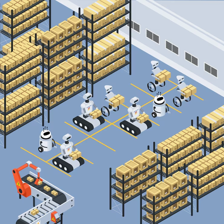 automatic-logistics-delivery-isometric-composition